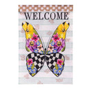 Courtly Check Butterfly Applique House Flag
