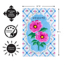 Peony Blossoms Applique Flag House