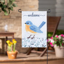 Fabric Blue Bird Applique Flag Garden