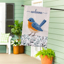 Fabric Blue Bird Applique Flag House