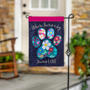 Pet Central Floral Paw Print Applique Flag Garden
