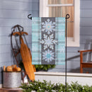 Snowflake Trio Applique Flag Garden