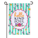 Hello Kind Soul Applique Flag Garden