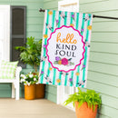 Hello Kind Soul Applique Flag House