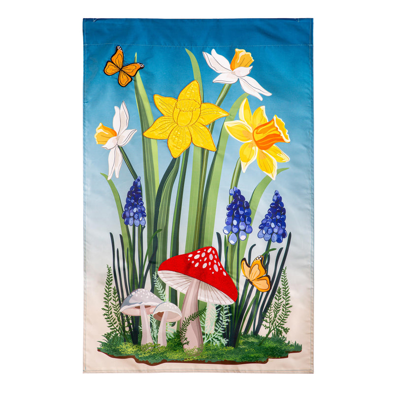 Spring Floral Haven Applique Garden Flag