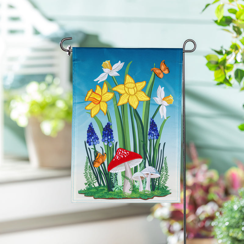 Spring Floral Haven Applique Garden Flag