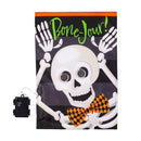 Winky Blinky Bonjour Skeleton Applique Lighted Garden Flag Garden