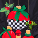 Christmas Checkered Ornaments Applique Flag House
