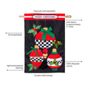 Christmas Checkered Ornaments Applique Flag House