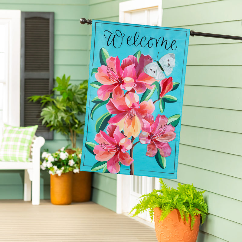 Vivid Azaleas Applique House Flag