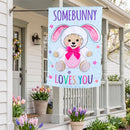 Somebunny Loves You Applique Flag House