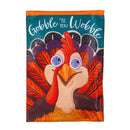 Winky Blinky Gobble & Wobble Turkey Applique Lighted Garden Flag Garden