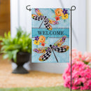 Courtly Check Dragonfly Applique Garden Flag