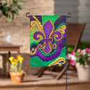 Patterned Fleur De Lis Applique Flag Garden