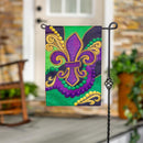 Patterned Fleur De Lis Applique Flag Garden