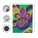 Patterned Fleur De Lis Applique Flag Garden