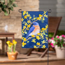 Forsythia & Bluebird Applique Flag Garden