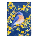 Forsythia & Bluebird Applique Flag Garden