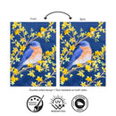 Forsythia & Bluebird Applique Flag Garden