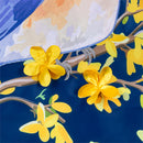 Forsythia & Bluebird Applique Flag House