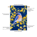 Forsythia & Bluebird Applique Flag House