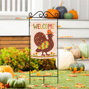 Welcome Turkey Polka Dot Applique Flag Garden