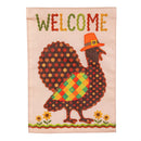 Welcome Turkey Polka Dot Applique Flag Garden