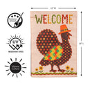 Welcome Turkey Polka Dot Applique Flag Garden