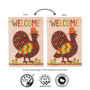 Welcome Turkey Polka Dot Applique Flag Garden
