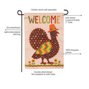 Welcome Turkey Polka Dot Applique Flag Garden