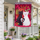 Loving Cats Applique Flag House
