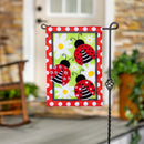 Ladybug Trio Applique Flag Garden