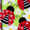 Ladybug Trio Applique Flag Garden