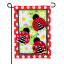 Ladybug Trio Applique Flag Garden