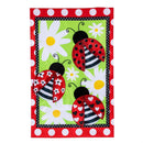 Ladybug Trio Applique Flag House