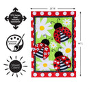 Ladybug Trio Applique Flag House