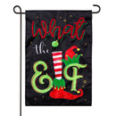 What The Elf Applique Flag Garden