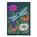 Woodblock Dragonfly Applique Flag Garden