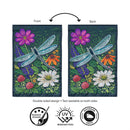 Woodblock Dragonfly Applique Flag Garden