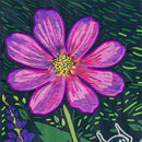 Woodblock Dragonfly Applique Flag House