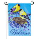 Goldfinch Family Applique Flag Garden