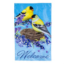 Goldfinch Family Applique Flag House