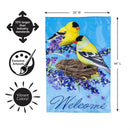 Goldfinch Family Applique Flag House