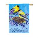 Goldfinch Family Applique Flag House