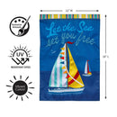 Let The Sea Set You Free Applique Flag Garden