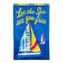 Let The Sea Set You Free Applique Flag House