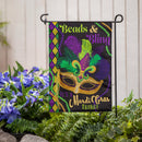 Mardi Gras Beads & Bling Applique Garden Flag