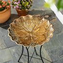 Cottage Garden Birdbath, Metal Verdigris Butterfly with Stand, 20.5"