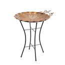 Cottage Garden Birdbath, Metal Verdigris Butterfly with Stand, 20.5"