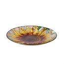 Hillside Pasture Birdbath, Glass Sunflower-Stained Glass Look, 18"